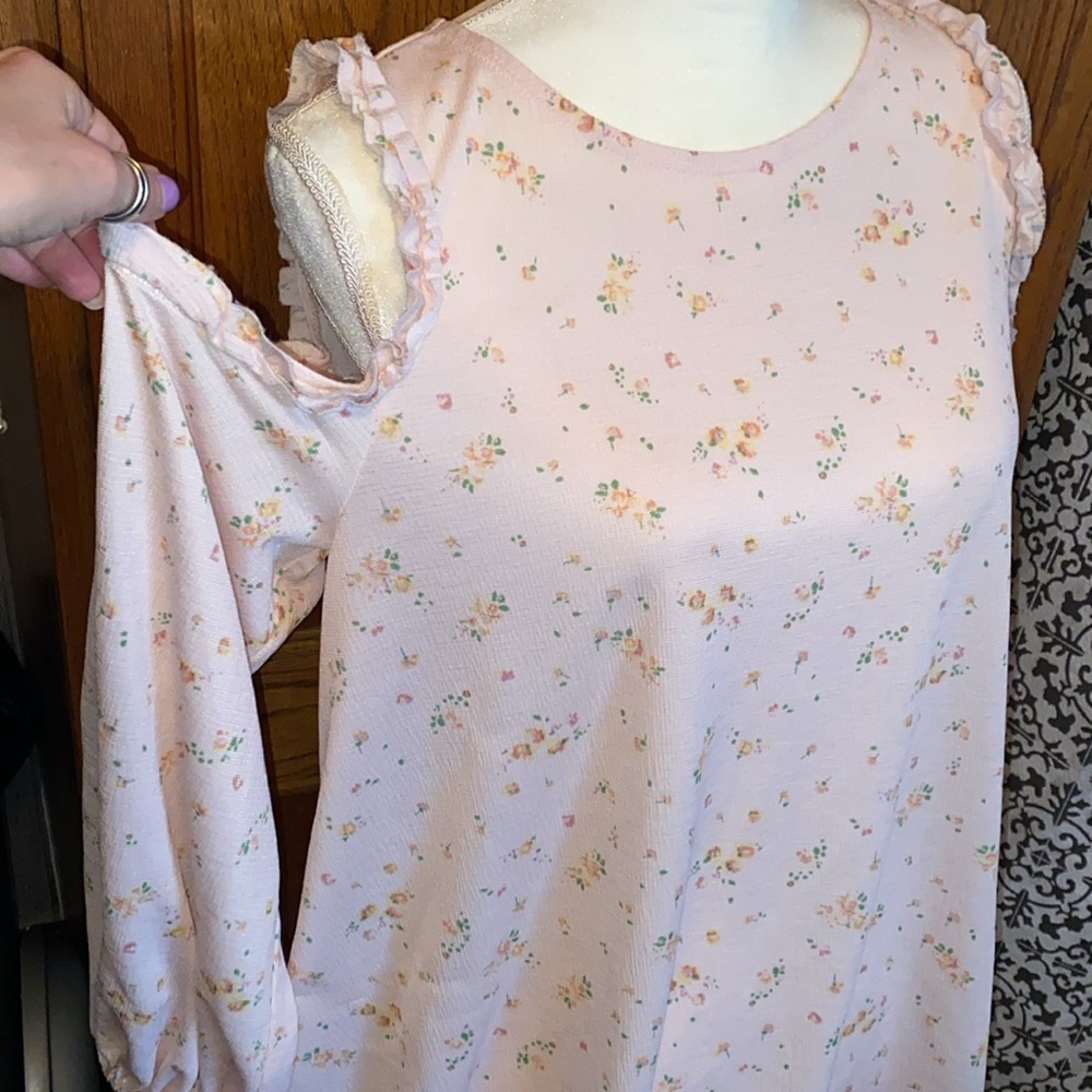 Lauren Conrad Cold Shoulder Floral Top